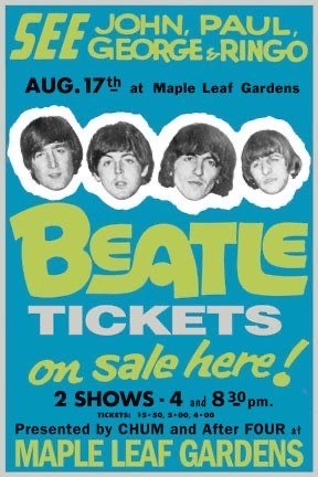 Beatles Maple Leaf Gardens Concert Tickets Poster