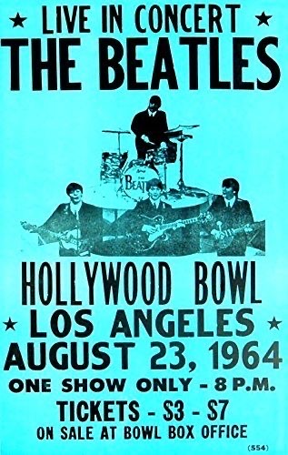 The Beatles Hollywood Bowl August 23, 1964 Concert Poster