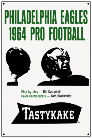 Philadelphia Eagles 1964 Pro Football TastyKake Sign