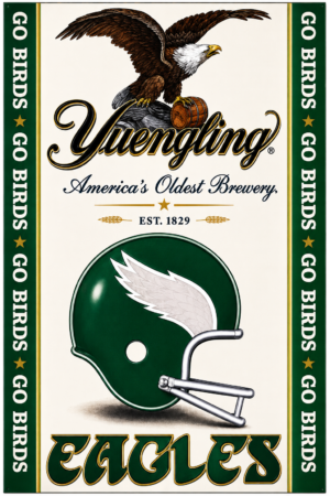 Yuengling Eagles Go Birds Brewery-Themed Wall Sign