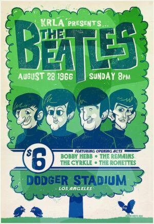 The Beatles 1966 Dodgers Stadium Concert Poster Design