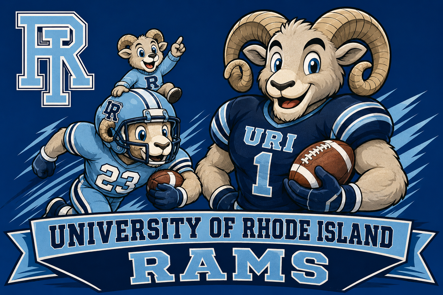 University of Rhode Island Rams Football Graphic Wall Art