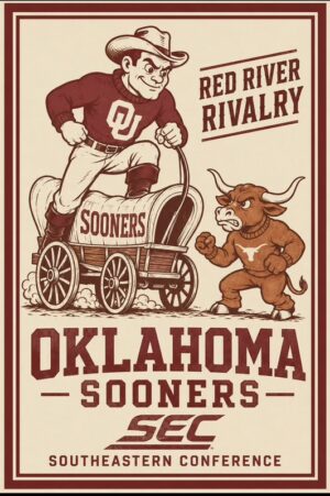 Oklahoma Sooners Red River Rivalry SEC Poster