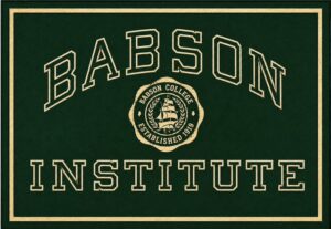 Babson Institute Green and Gold Decorative Sign