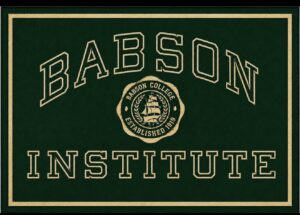 Babson Institute Green and Gold Typography Wall Art