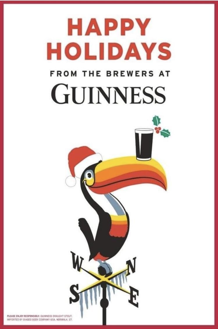 Happy Holidays Toucan Guinness-Themed Wall Art Poster