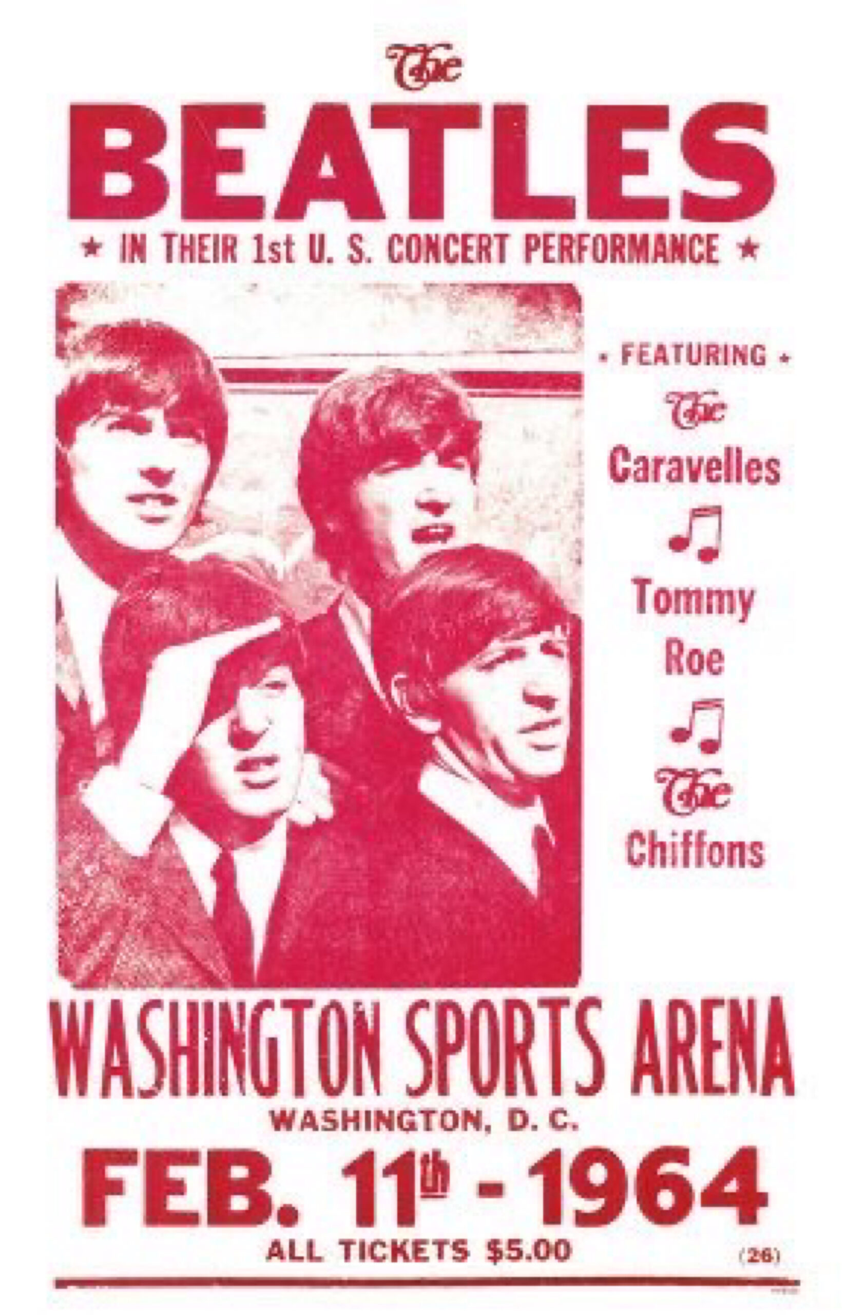 Beatles First U.S. Concert Washington Sports Arena Poster