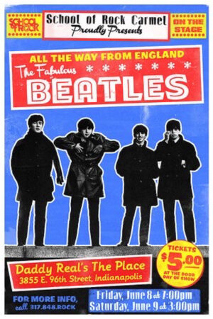 School of Rock Carmel Beatles Concert Poster Design