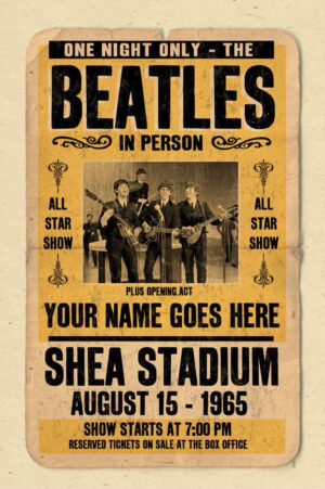 Beatles Sea Stadium August 15, 1965 Concert-Style Wall Sign