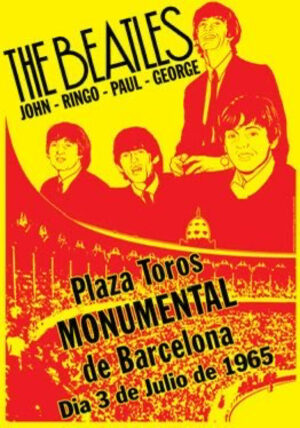 The Beatles Red and Yellow Graphic Poster Design