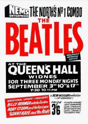 The Beatles at the Queen’s Hall Widnes Concert Poster Design