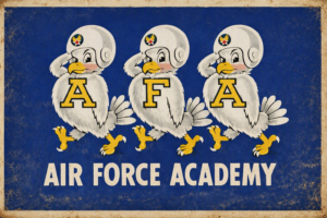Vintage-Style Air Force Academy Cartoon Bird Wall Art