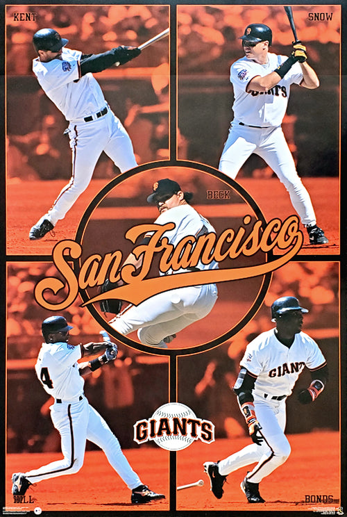 San Francisco Giants Baseball Player Collage Wall Art