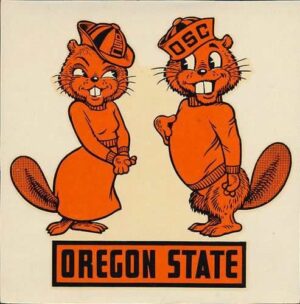 Oregon State Cartoon Beavers Design Print