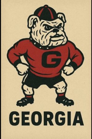 Georgia Bulldog Red Jersey Graphic Wall Art