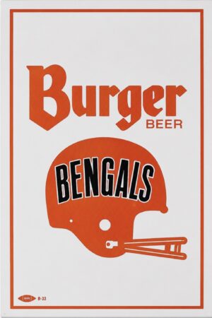 Budweiser Beer Bengals Football Helmet Wall Sign
