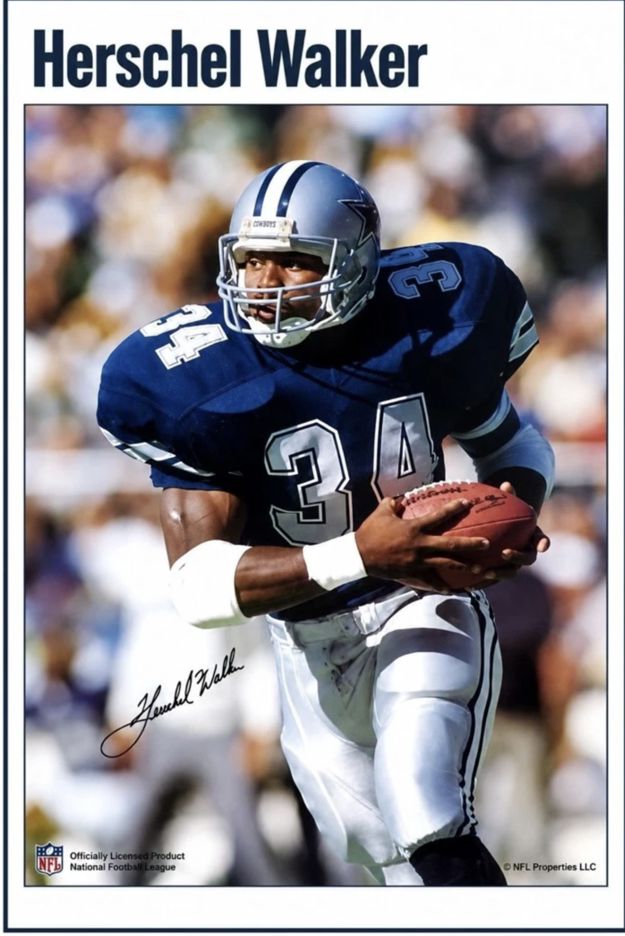 Herschel Walker Dallas Cowboys #34 Football Wall Art
