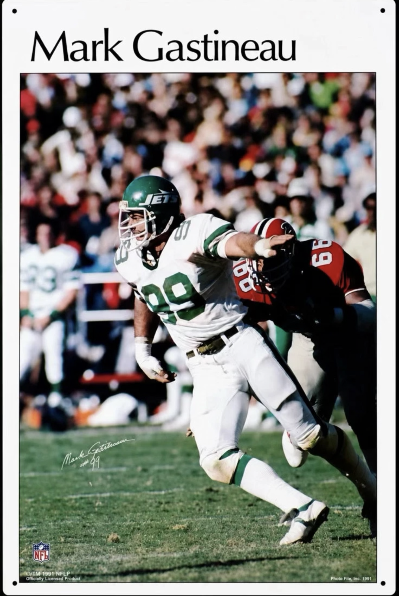 Mark Gastineau New York Jets Football Action Wall Sign