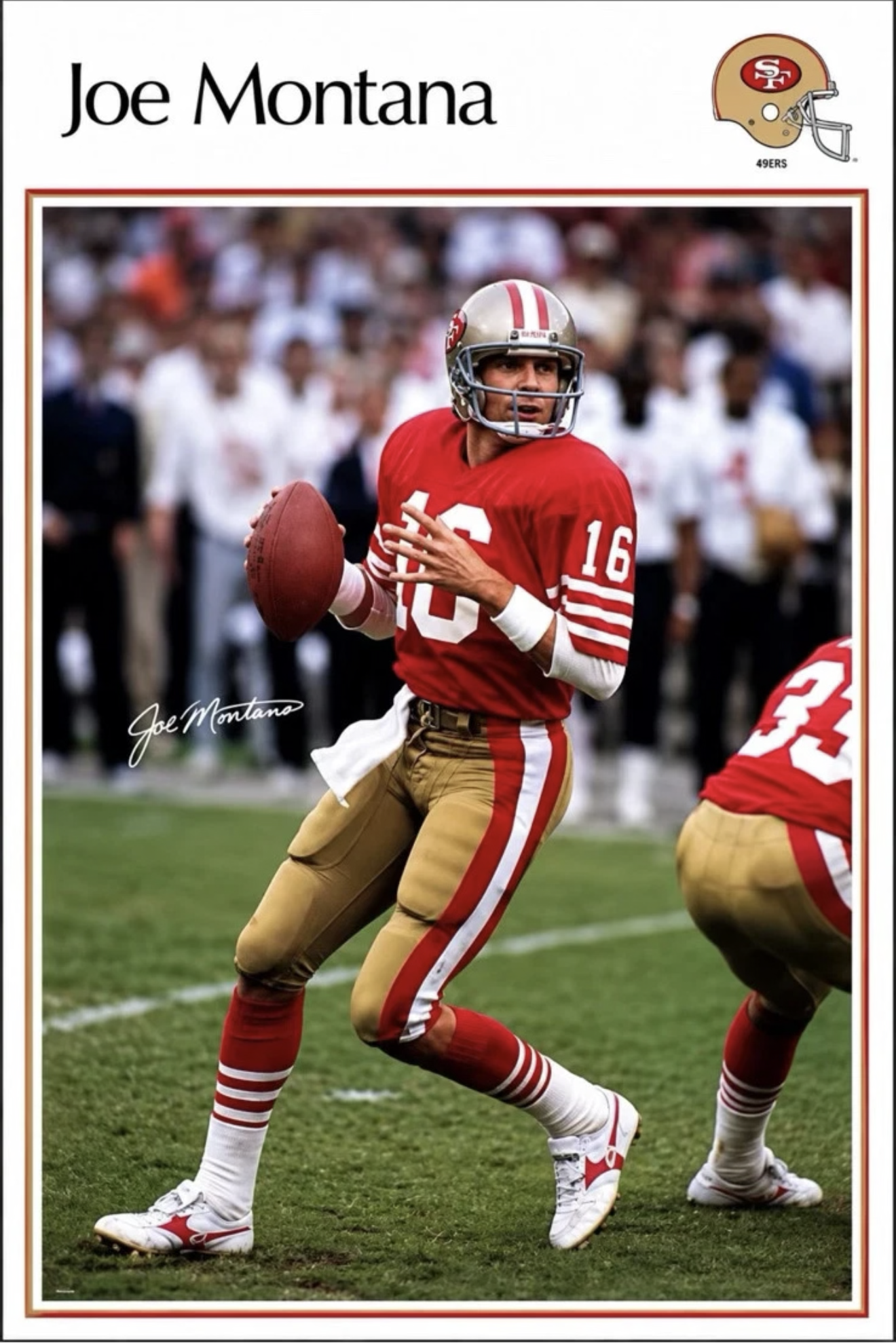 Joe Montana San Francisco 49ers Football Wall Art Print