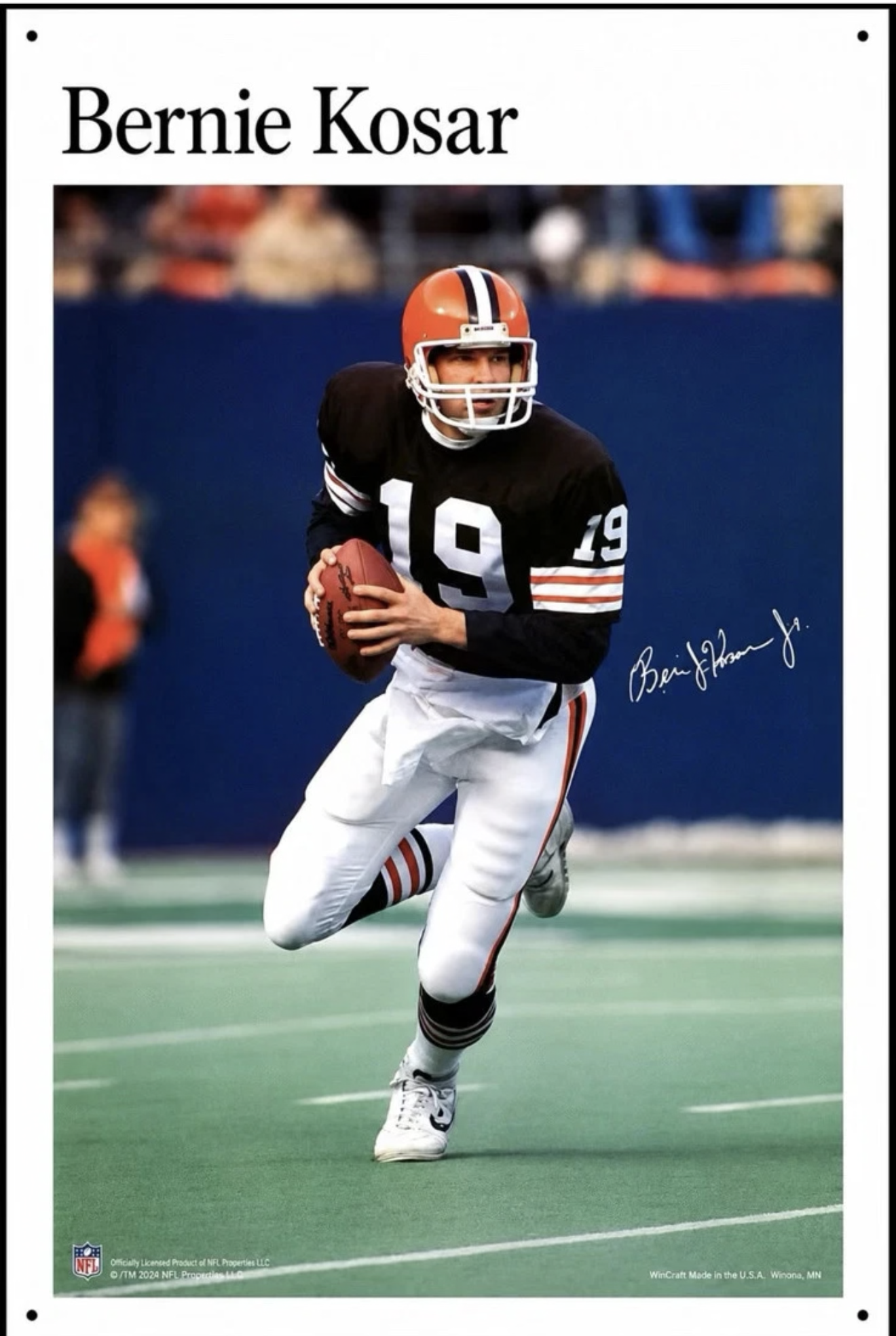 Bernie Kosar Cleveland Browns Football Player Wall Sign