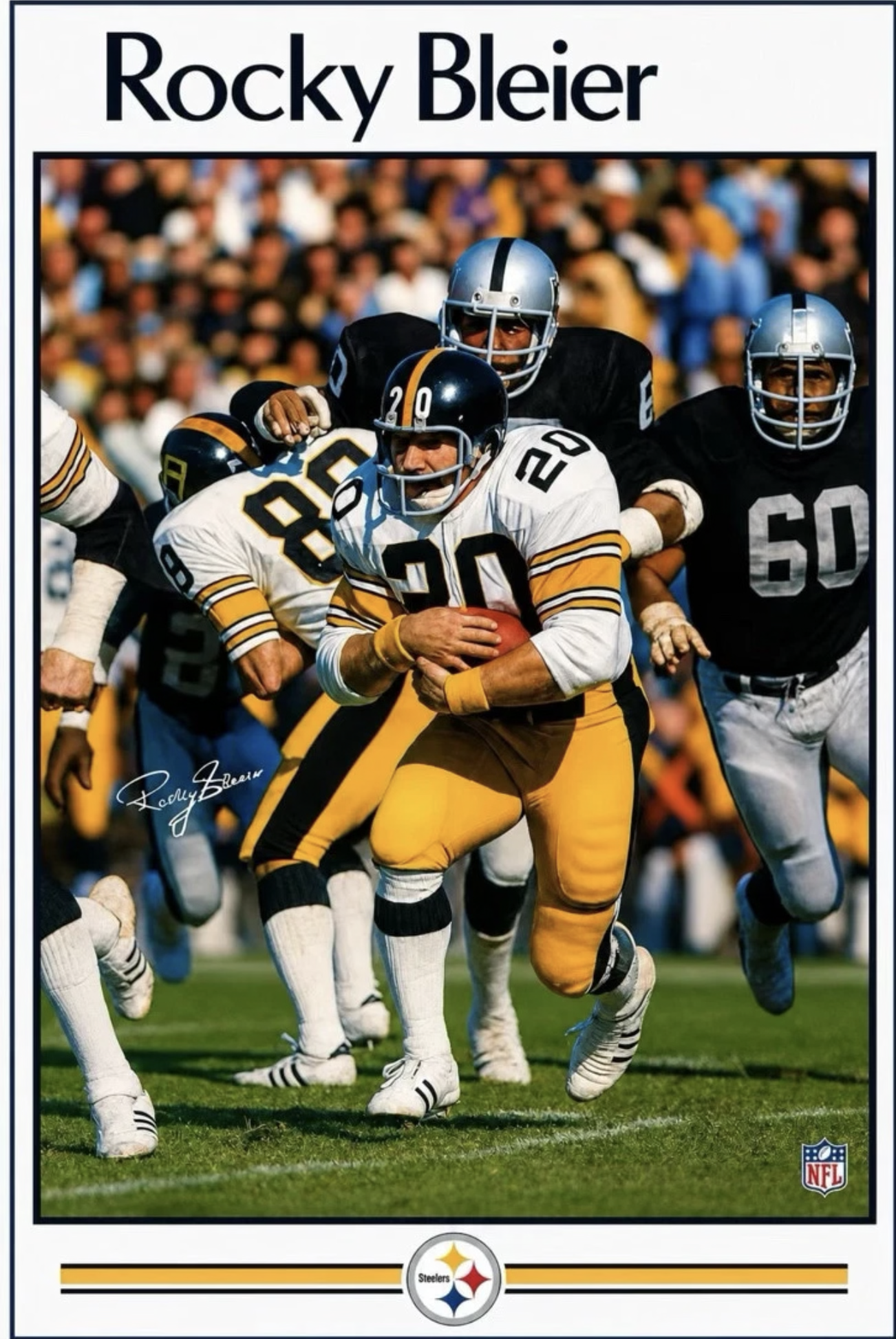 Rocky Bleier Football Action Photo Wall Art