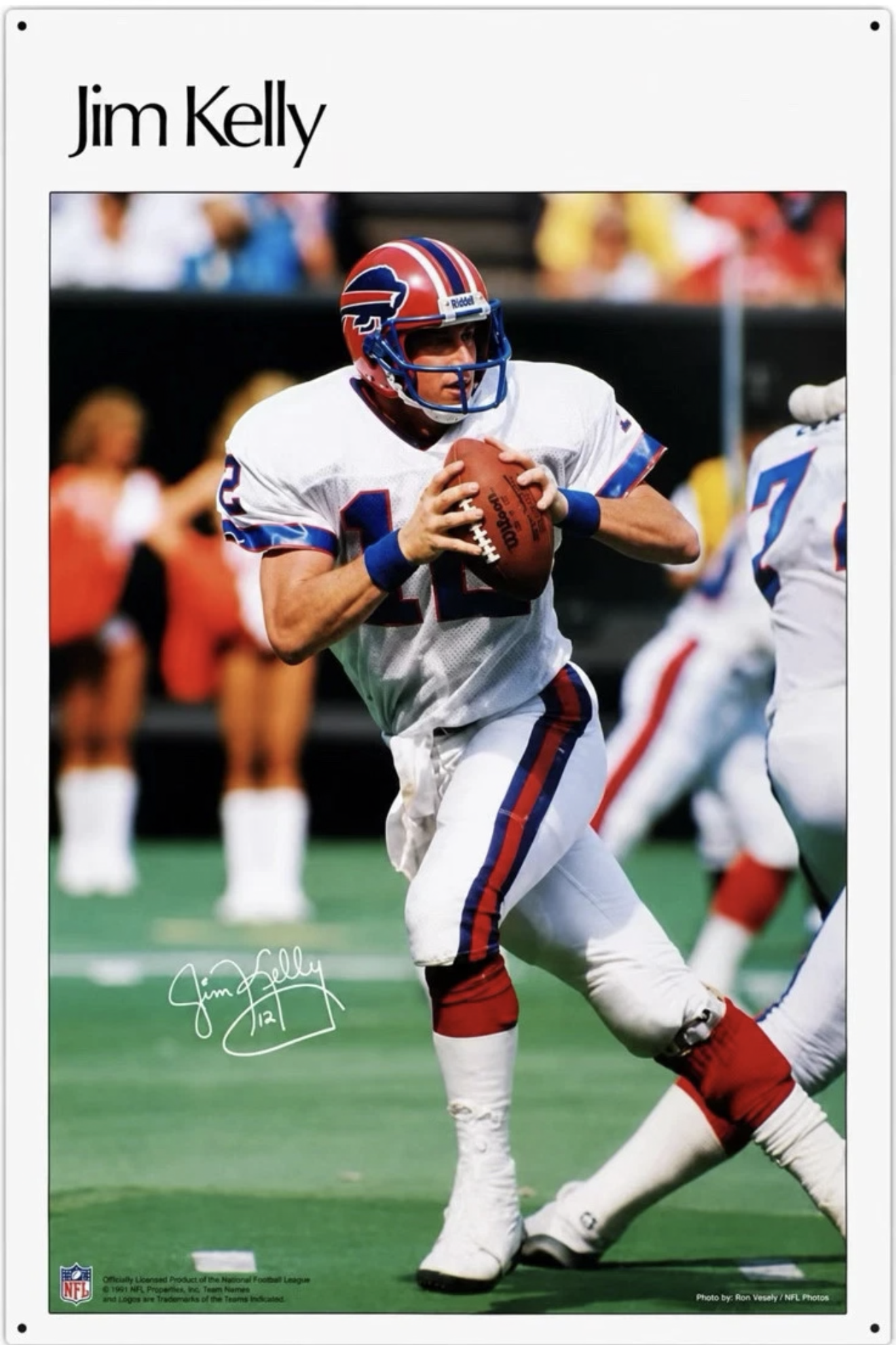 Jim Kelly Buffalo Bills Quarterback Football Wall Sign