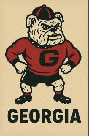 Georgia Bulldog Mascot Graphic Print