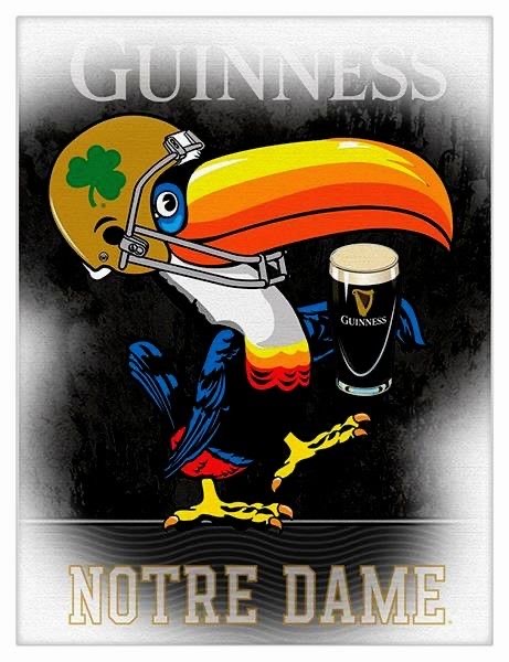 Guinness Toucan Notre Dame Vintage-Style Wall Art