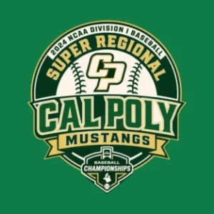 Cal Poly Mustangs 2024 Super Regional Baseball Graphic
