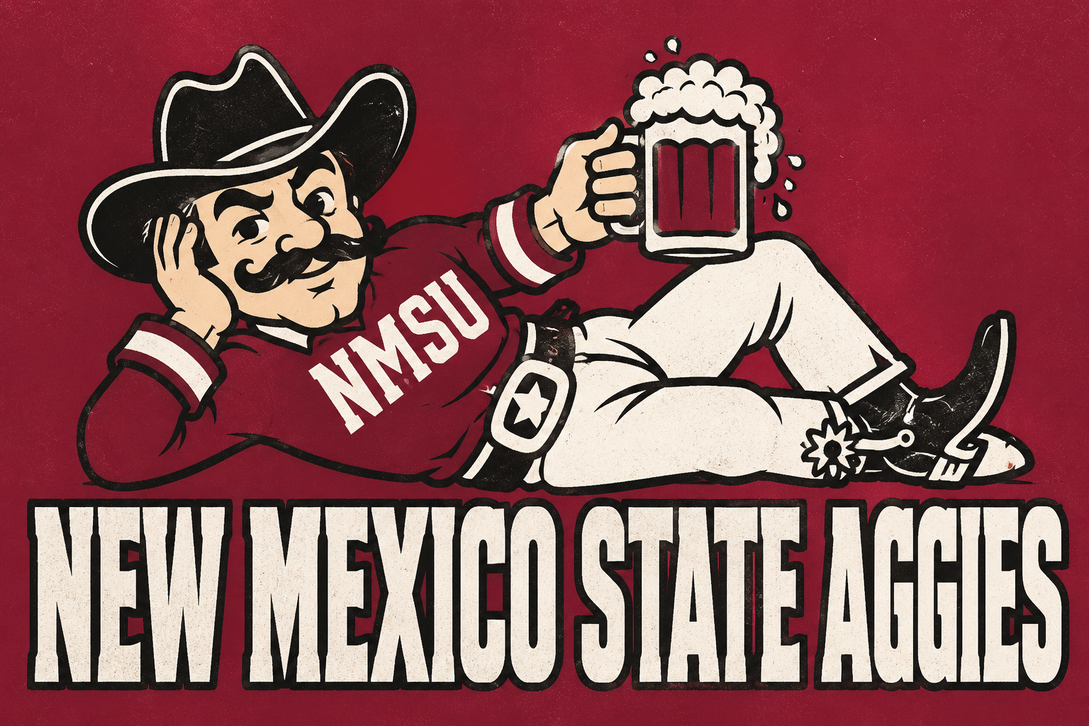New Mexico State Aggies Cowboy Beer Graphic Wall Art