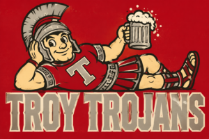 Trojan Warrior “TROY TROJANS” Vintage-Style Wall Art