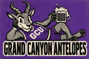 Grand Canyon Antelopes Purple Cartoon Beer Graphic Wall Art