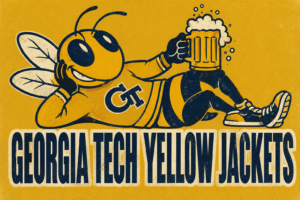 Georgia Tech Yellow Jackets Retro Mascot Beer Graphic