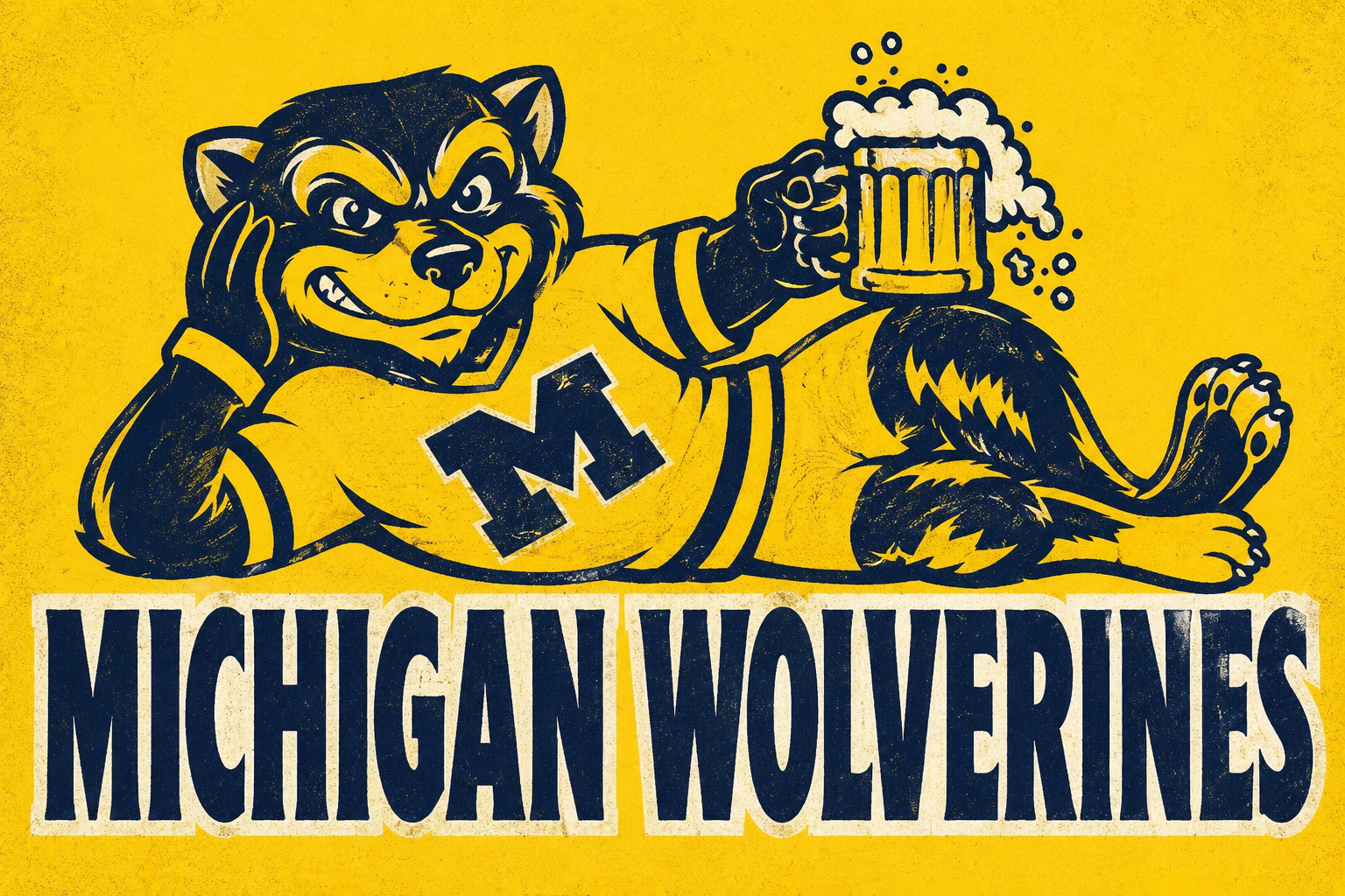 Michigan Wolverines-Style Wolverine Beer Graphic Print