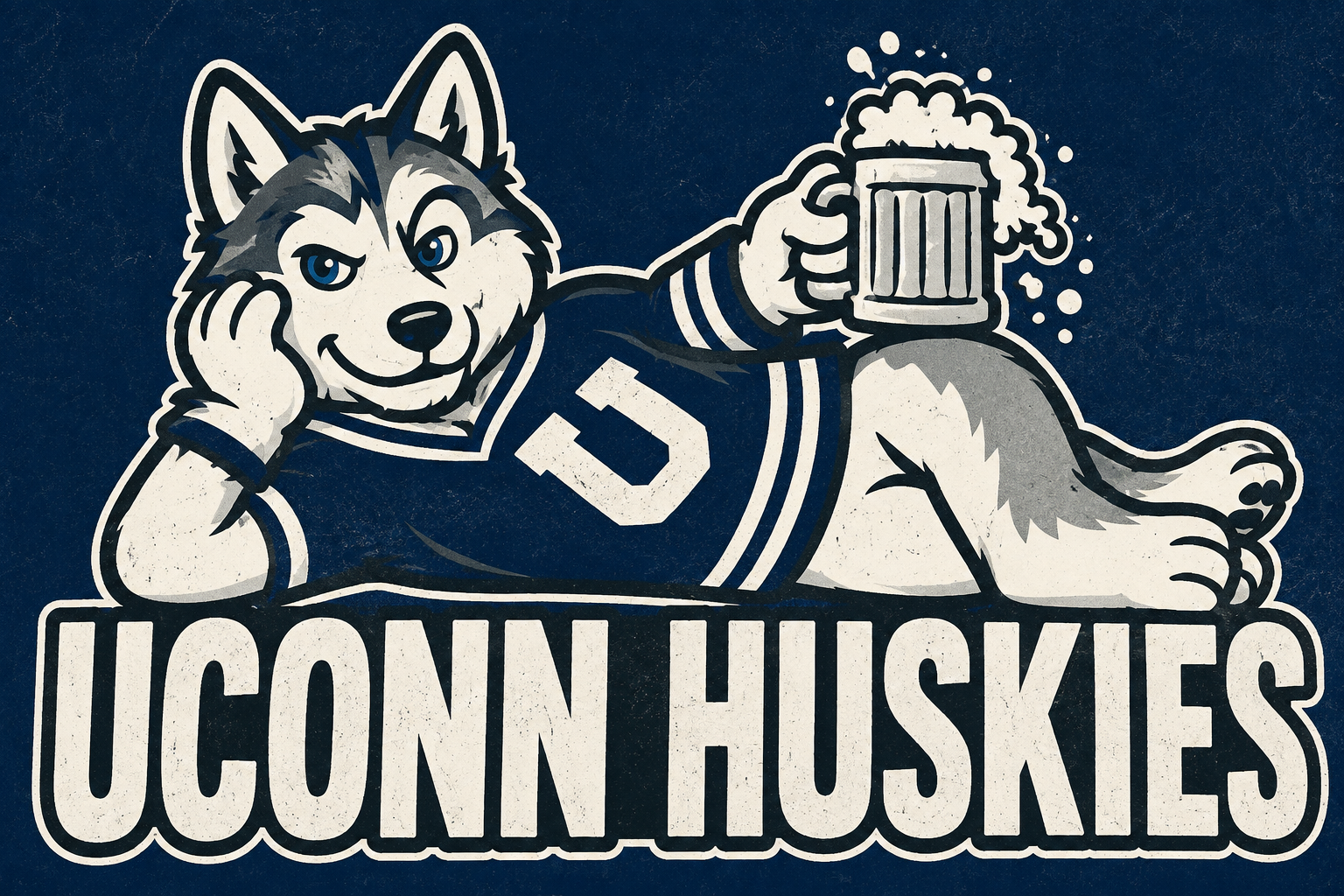 Husky in Jersey UCONN HUSKIES Graphic Wall Art