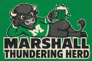 Marshall Thundering Herd Bull Beer Graphic Wall Art