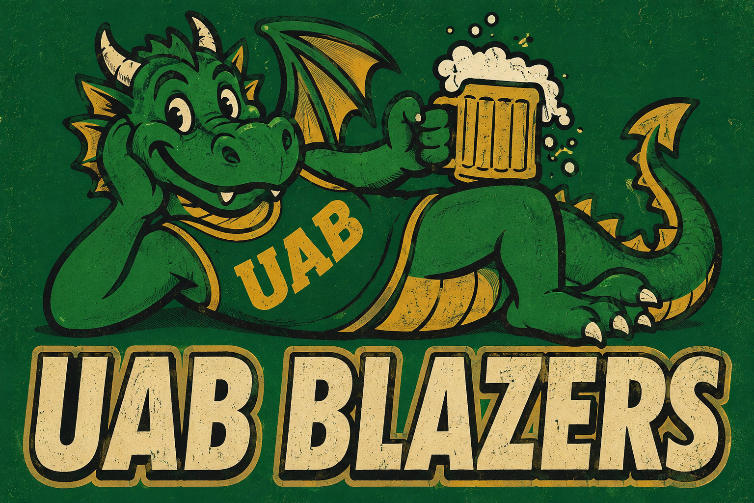 Green Dragon UAB Blazers Beer Mug Graphic Wall Art