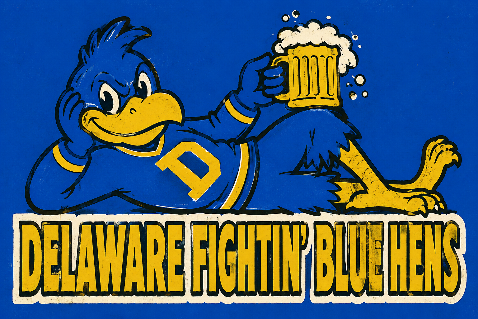 Delaware Fightin' Blue Hens Drinking Bird Wall Sign