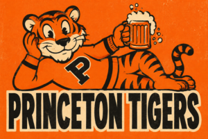 Vintage-Style Princeton Tigers Cartoon Beer Wall Art