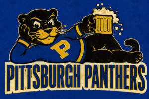 Pittsburgh Panthers Cat Beer-Themed Graphic Print