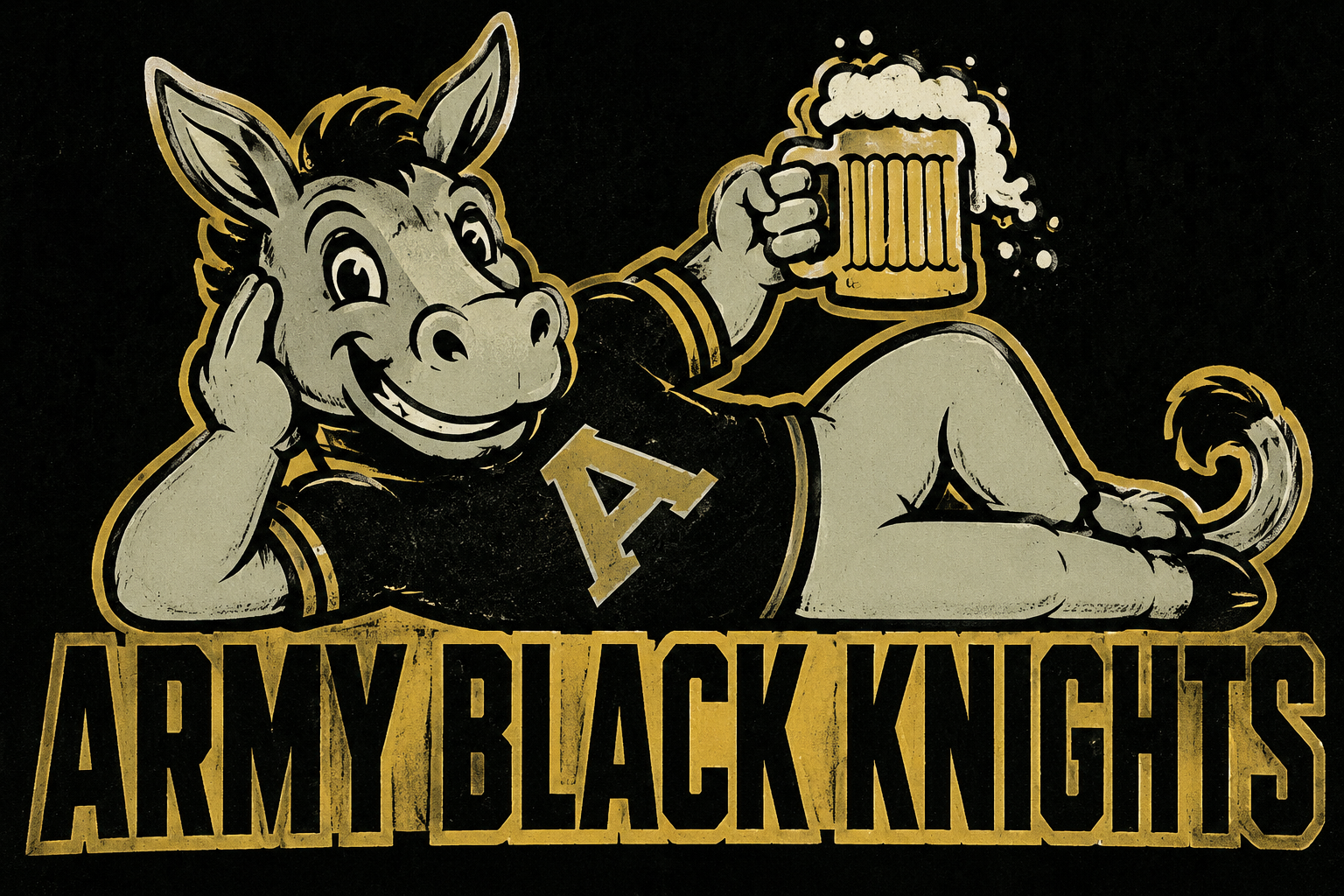 Army Black Knights Donkey Beer Graphic