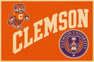 Clemson University Tiger and Seal Wall Art Print