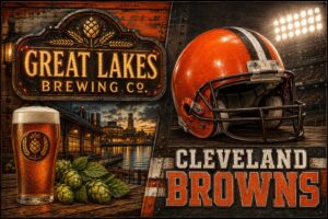 Great Lakes Brewing Co. Cleveland Browns Football Wall Art