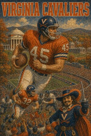 Virginia Cavaliers Football Vintage-Style Wall Art Print