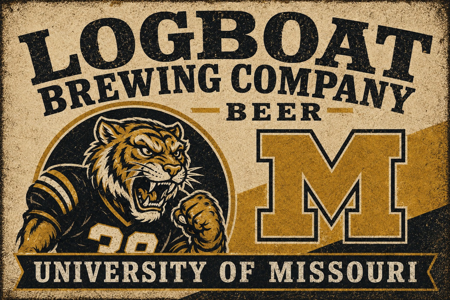 Distressed Tiger M Brewing Company Style Wall Art