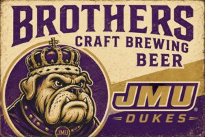 JMU Dukes Bulldog Craft Brewing Beer Vintage-Style Sign