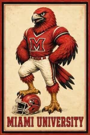 Miami University Red Eagle Football Wall Art