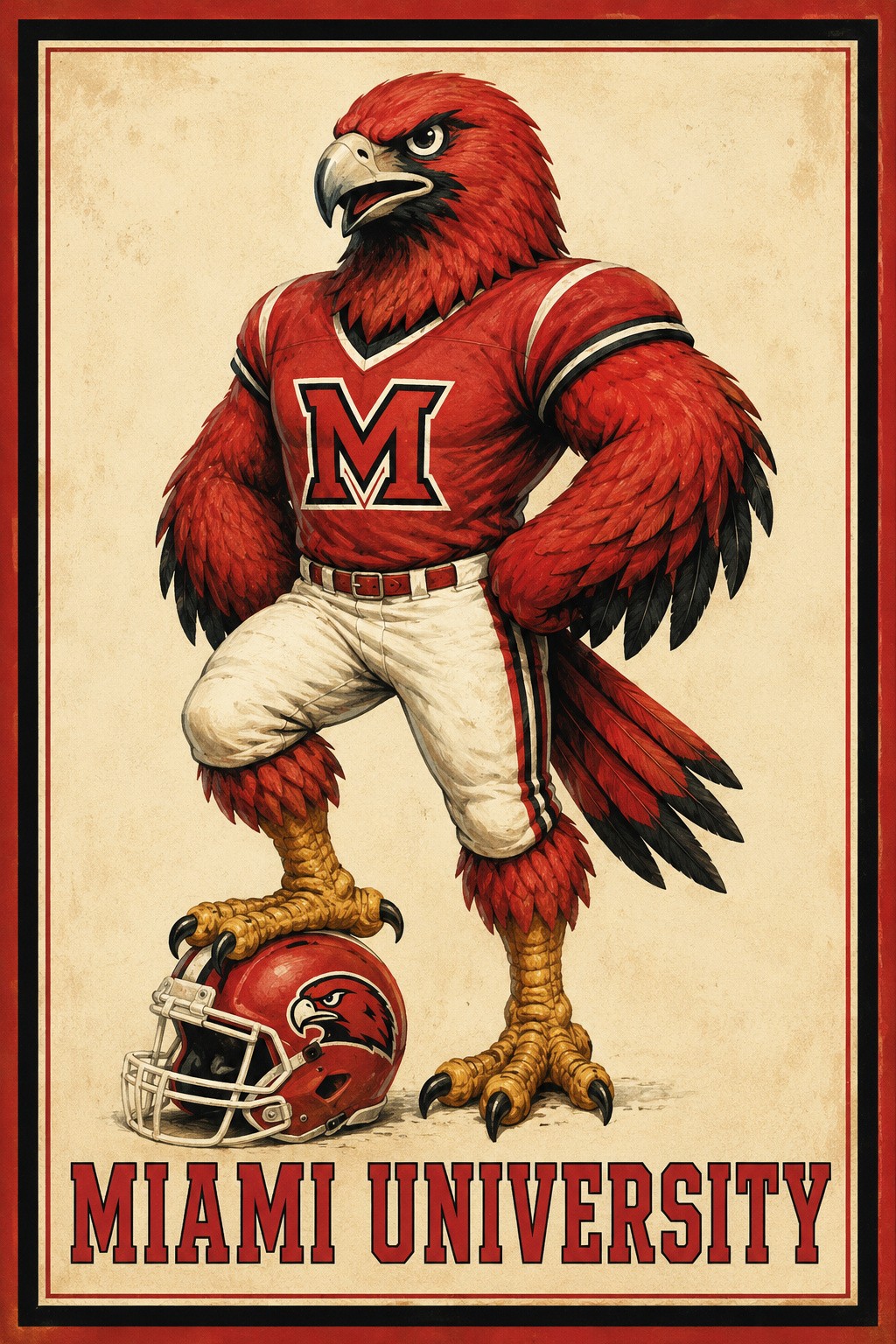 Miami University Red Eagle Football Wall Art