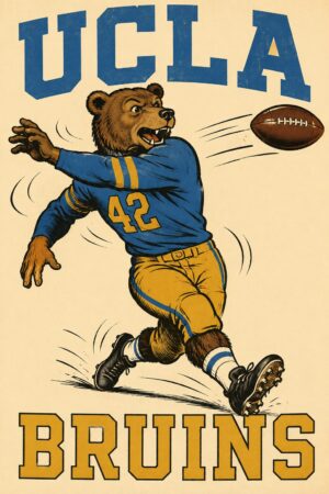 UCLA Bruins Bear Football Player #42 Wall Art
