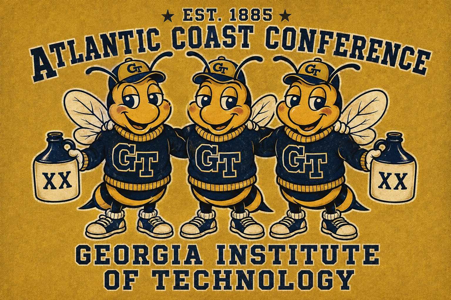 Georgia Tech Yellow Jackets Atlantic Coast Conference Graphic